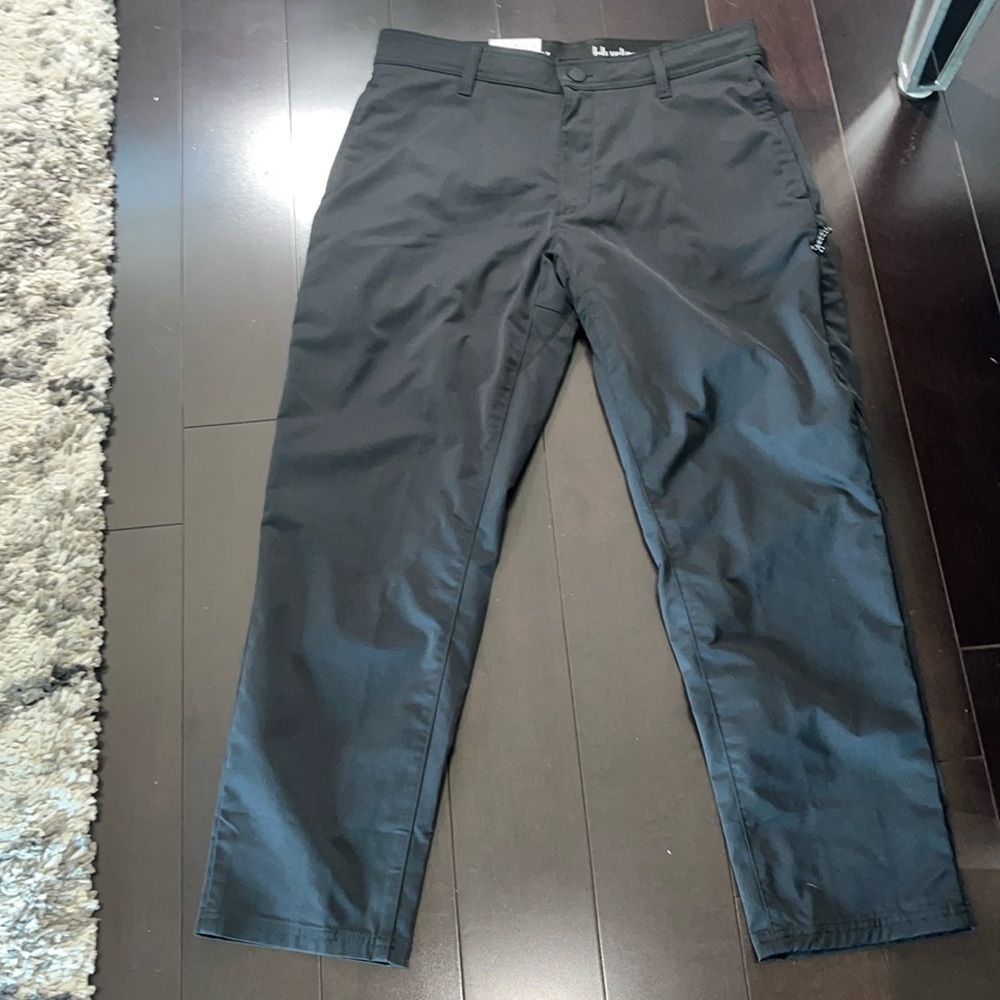 Hurley NWT Tech Pants Men's 34x29 Black Moisture Wicking Pockets Hidden Zipper
